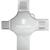 Viking 4v1/Flash USB/16GB/USB 3.0/USB-A + USB-C/+ Adaptér/Stříbrná