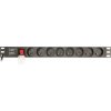 Gembird PDU 8 zásuvek, C14, 1U, 10 A, 3m