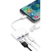 COTECi adaptér 3v1 USB-C na Jack 3,5mm, USB-C a USB-A