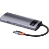 Baseus Metal Gleam Series 5v1 HUB Type-C (USB-C PD 100W, 3* USB 3.0, HDMI) šedá
