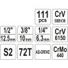 Gola sada 1/2", 3/8", 1/4" + příslušenství 111 ks