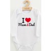 Body s potiskem New Baby I Love Mum and Dad 62 (3-6m)