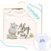 Body s potiskem New Baby Ahoj, jsem tady! - dárkové balení 74 (6-9m)
