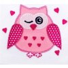 Dětská osuška 80x80 Akuku růžová se sovou