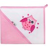 Dětská osuška 80x80 Akuku růžová se sovou