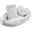 Luxusní hnízdečko s polštářkem a peřinkou New Baby z Minky Srdíčko šedé