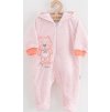 Kojenecký semiškový overal s kapucí New Baby Sweetheart růžový 62 (3-6m)