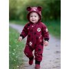 Kojenecký bavlněný overal s kapucí a oušky New Baby tlapka tmavě růžový 62 (3-6m)