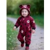 Kojenecký bavlněný overal s kapucí a oušky New Baby tlapka tmavě růžový 80 (9-12m)
