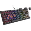 Genesis herní mechanická klávesnice THOR 303/TKL/RGB/Outemu Peach Silent/Drátová USB/US layout/Černá