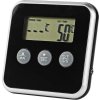 NEDIS teploměr na maso/ časoměřič/ LCD display/ 1x sonda/ 0 - 250 °C/ 1x AAA/LR03/ černo-stříbrný