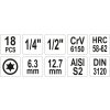 Bity sada 18 ks TORX T10-T60mm