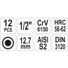 Bity sada 12 ks HEX, SPLINE