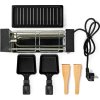 NEDIS gurmánský raclette gril/ obdélníkový/ grilovací deska 23 x 10 cm/ pro 2 osoby/ špachtle/ nepřilnavý povrch/ černý