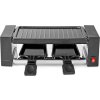 NEDIS gurmánský raclette gril/ obdélníkový/ grilovací deska 23 x 10 cm/ pro 2 osoby/ špachtle/ nepřilnavý povrch/ černý