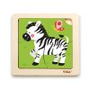 Dřevěné puzzle pro nejmenší Viga 4 ks Zebra