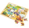 Dřevěné puzzle 48 dílků Viga Stavební stroje