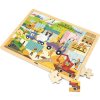Dřevěné puzzle 48 dílků Viga Stavební stroje