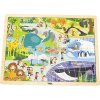 Dětské dřevěné puzzle Viga Zoo 48 dílků