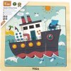Dřevěné puzzle pro nejmenší Viga 9 ks Loď