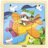 Dřevěné puzzle pro nejmenší Viga 9 ks Letadlo
