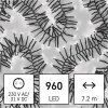 LED vánoční řetěz – ježek, 7,2 m, venkovní i vnitřní, studená bílá, programy, časovač