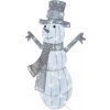 LED vánoční sněhulák ratanový, 82 cm, vnitřní, studená bílá, časovač