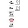 Prodlužovák bubnový 4zásuvky IP44 16A 40 m