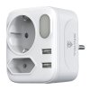 Síťový adaptér Viking AC22/Output:2xAC,2xUSB-A/LED světlo/zásuvka typu F a C