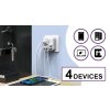 Síťový adaptér Viking AC22/Output:2xAC,2xUSB-A/LED světlo/zásuvka typu F a C