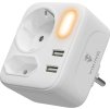 Síťový adaptér Viking AC22/Output:2xAC,2xUSB-A/LED světlo/zásuvka typu F a C