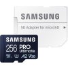 SAMSUNG PRO Ultimate MicroSDXC 256GB + SD Adaptér / CL10 UHS-I U3 / A2 / V30