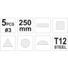Sada pilníků zámečnických 250 mm 5 ks
