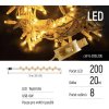 COLORWAY LED řetěz/ vnitřní / 200 LED / délka 20m / teplá bílá/ 8 funkcí/ napájení USB