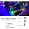 COLORWAY LED řetěz/ vnitřní / 100 LED / délka 10m / více barevný/ 8 funkcí/ napájení USB