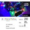 COLORWAY LED řetěz/ vnitřní / 200 LED / délka 20m / více barevný / 8 funkcí/ napájení USB