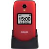 EVOLVEO EasyPhone FS, vyklápěcí mobilní telefon 2.8" pro seniory s nabíjecím stojánkem (červená barv