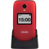 EVOLVEO EasyPhone FS, vyklápěcí mobilní telefon 2.8" pro seniory s nabíjecím stojánkem (červená barv