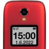 EVOLVEO EasyPhone FS, vyklápěcí mobilní telefon 2.8" pro seniory s nabíjecím stojánkem (červená barv