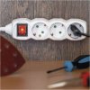 Prodlužovací kabel 1,5 m / 3 zásuvky / s vypínačem / bílý / PVC / 1 mm2