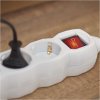 Prodlužovací kabel 1,5 m / 3 zásuvky / s vypínačem / bílý / PVC / 1 mm2