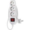 Prodlužovací kabel 1,5 m / 3 zásuvky / s vypínačem / bílý / PVC / 1 mm2