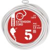 Prodlužovací kabel 5 m / 1 zásuvka / bílý / PVC / 1,5 mm2