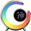 IMMAX LED noční lampička PEACOCK s hodinami/ RGB světlo/ 20W/ 400lm/ 5V/2,1A/ USB port/ zlatá