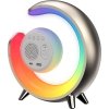 IMMAX LED noční lampička PEACOCK s hodinami/ RGB světlo/ 20W/ 400lm/ 5V/2,1A/ USB port/ zlatá