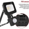 LED reflektor SIMPO s pohybovým čidlem, 10 W, černý, neutrální bílá