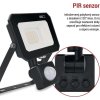 LED reflektor SIMPO s pohybovým čidlem, 20 W, černý, neutrální bílá