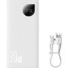 Baseus Adaman2 power bank with digital display 2x USB A 1x USB C 10000mAh 30W white 155486 1