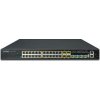 Planet SGS-6341-24P4X L3 switch, 24x1Gb, 4x1Gb SFP, 4x10Gb SFP+, 24x PoE 802.3at 370W, HW/IP stack, VSF/Cluster