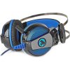 NEDIS herní headset GHST500BK/ drátová sluchátka + mikrofon/ zvuk 7.1/ LED/ USB/ kabel 2,1 m/ černo-modrý